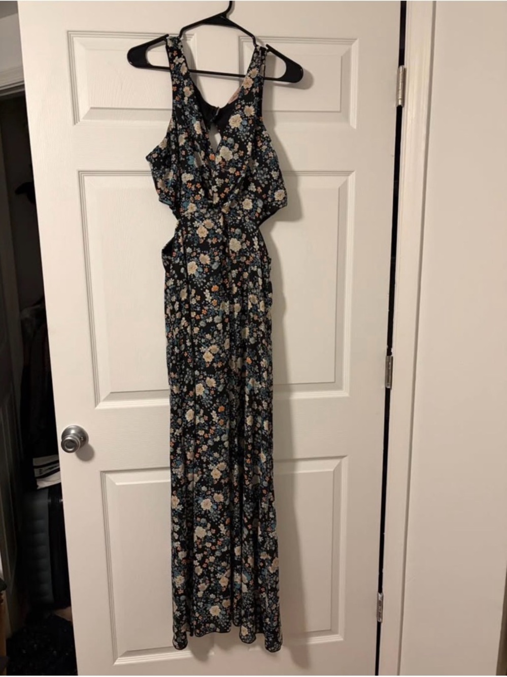 Willow Navy Floral Cutout Maxi Dress
